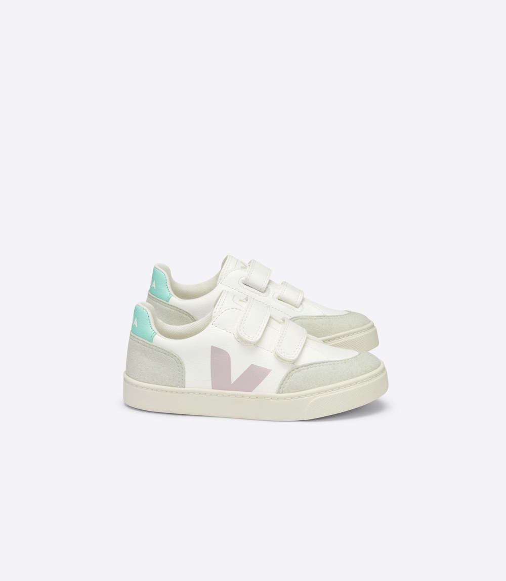 Veja Trainers Kids White - V-12 Velcro Chromefree - JZXQ-16238